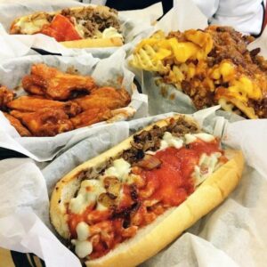 cheesesteaks and fries